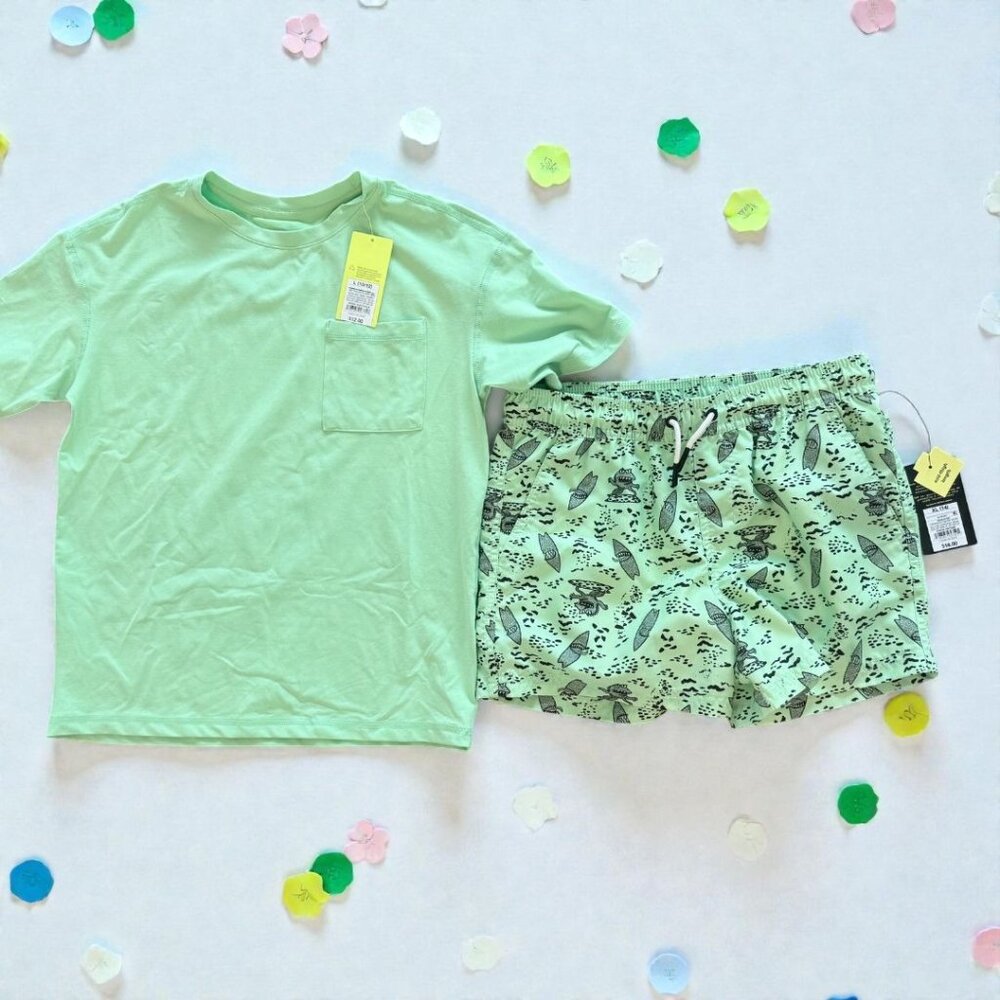 Art Class Boys Shirt & Swim Shorts Lot Size L 10/12 XL 14 NWT